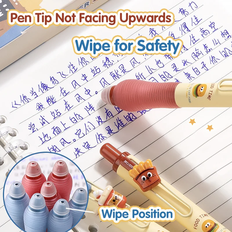 قلم حبر جاف قابل للغسل ، قلم محايد لطلاب المدارس الابتدائية ، ممارسة الكتابة ، سهل الاحتكاك ، قابل للمسح ، 4 روض #5