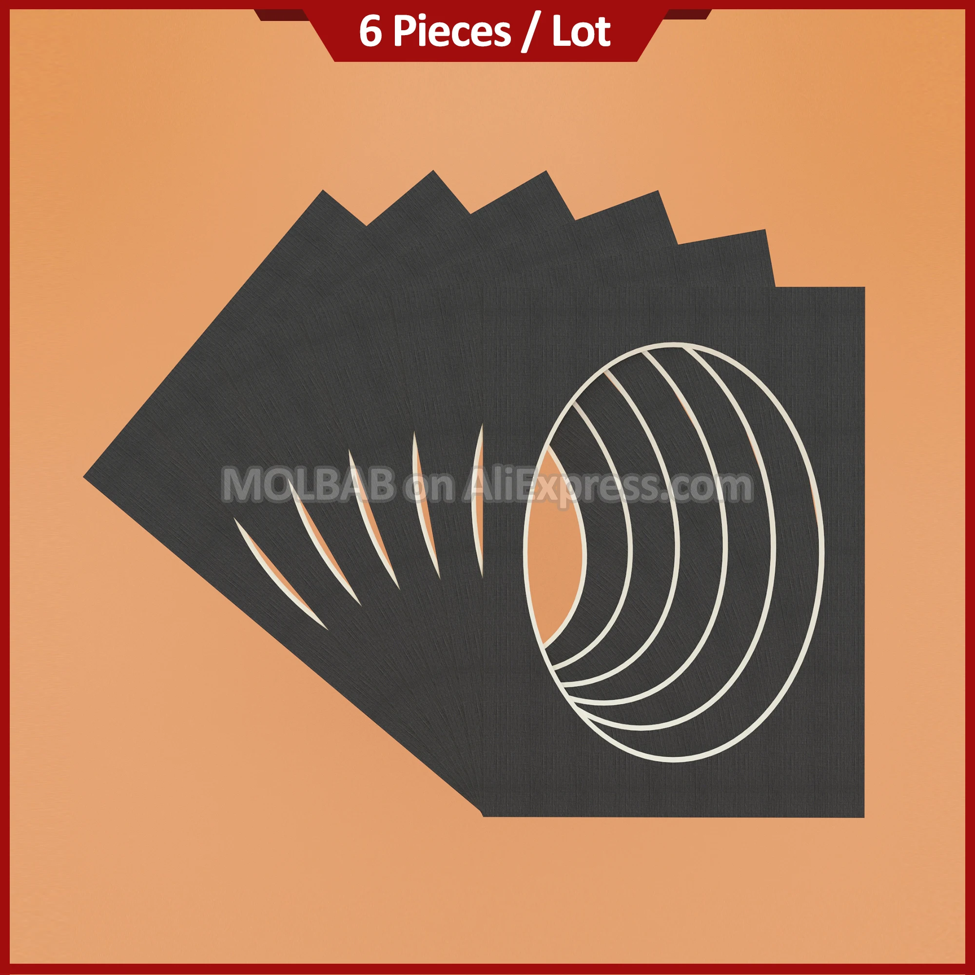 White/Black Photo Mats Rectangle/Oval Paper Mounts Unique Textured Surface For 6/7/8 inch Picture Frames Passe-Partouts 6PCS/Lot