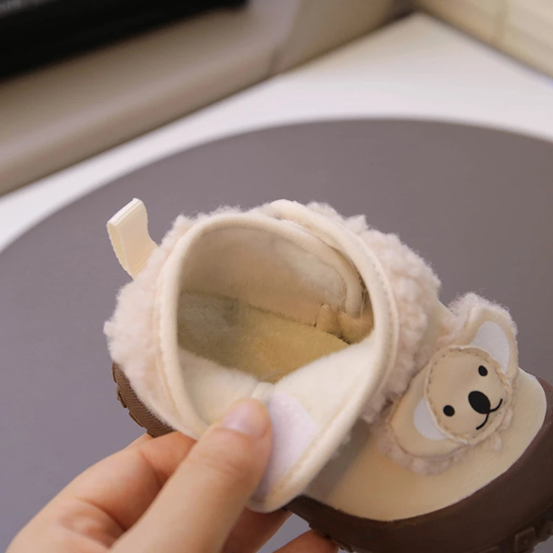 Children's Padded Boots Toddler Shoes 0-6 Years Old Cartoon Thickened Boys Girls Cotton Shoes Soft Non-slip Kid Baby Snow Boots