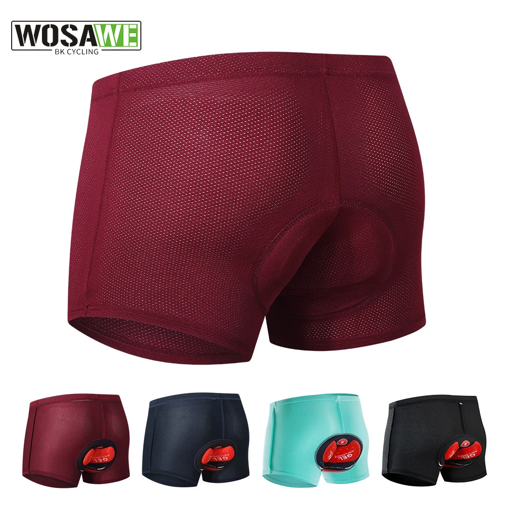 

WOSAWE Men's Bicycle Shorts Breathable Mesh Cycling Underwear 3D Gel Pad Shockproof Mountain MTB Bike Shorts Underpant