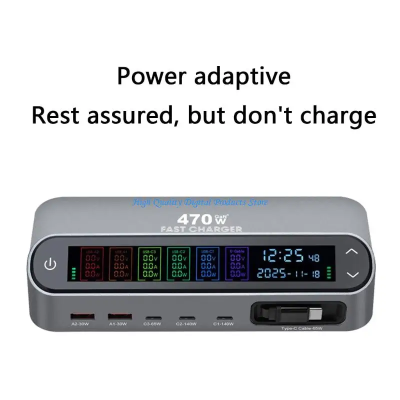 

U2JE Professional USB C Charging Dock With LCD Screen Monitor For Efficient Desktop Organization Multiple Safety Protections