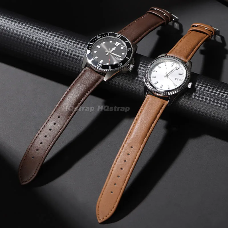 レザーストラップ 18 ミリメートル 20 ミリメートル 22 ミリメートルカーフスキンソフト快適な時計バンドセイコーブレスレットスポーツ防水交換用リストバンド