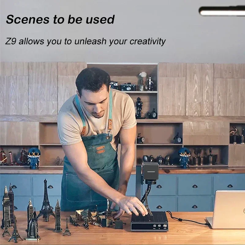 10W Fiber Laser Marking Machine Dual Light All Material Plastic Stainless Steel Coding Machine Automatic Small Metal Carving