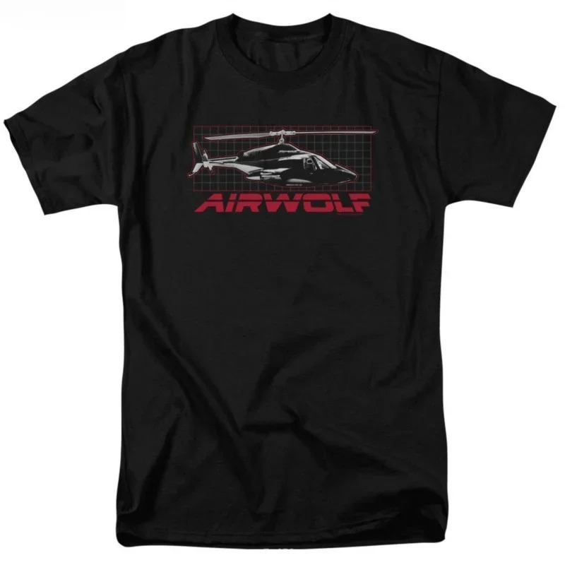 Airwolf TV Series Air Wolf Helicopter on Grid Licensed Tee Shirt Adult Cool Casual pride t shirt men Unisex Fashion sbz1121