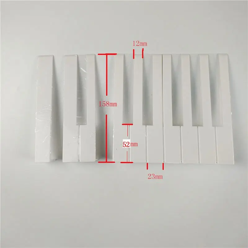 ABHS 416 Pcs Piano White Keytop Repair Parts 52 Keys Set 5.1mm for Piano Keyboard Accessories Glossy Plastic