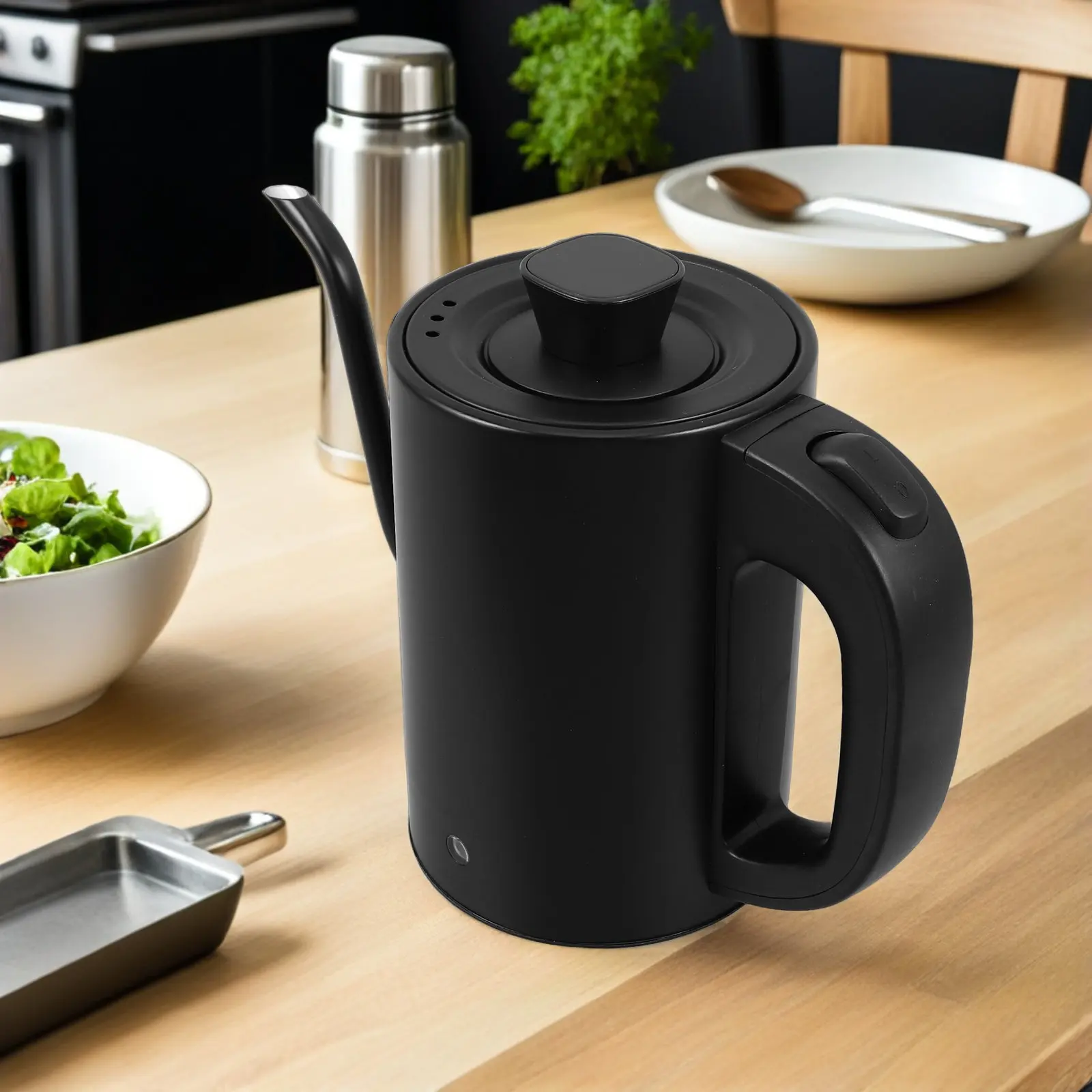 Electric Gooseneck Kettle Stainless Steel 800Ml Fast Heating Pour-Mouth Kettle for Specialty Coffee Tea Breathable Vent Retro