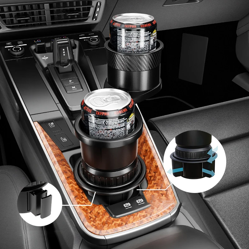 

Car Cup Holder Tray Adjustable Meal Tray Expanded Table Organized 360 Rotatable Car Food Tray Drink Holder Auto Accessories