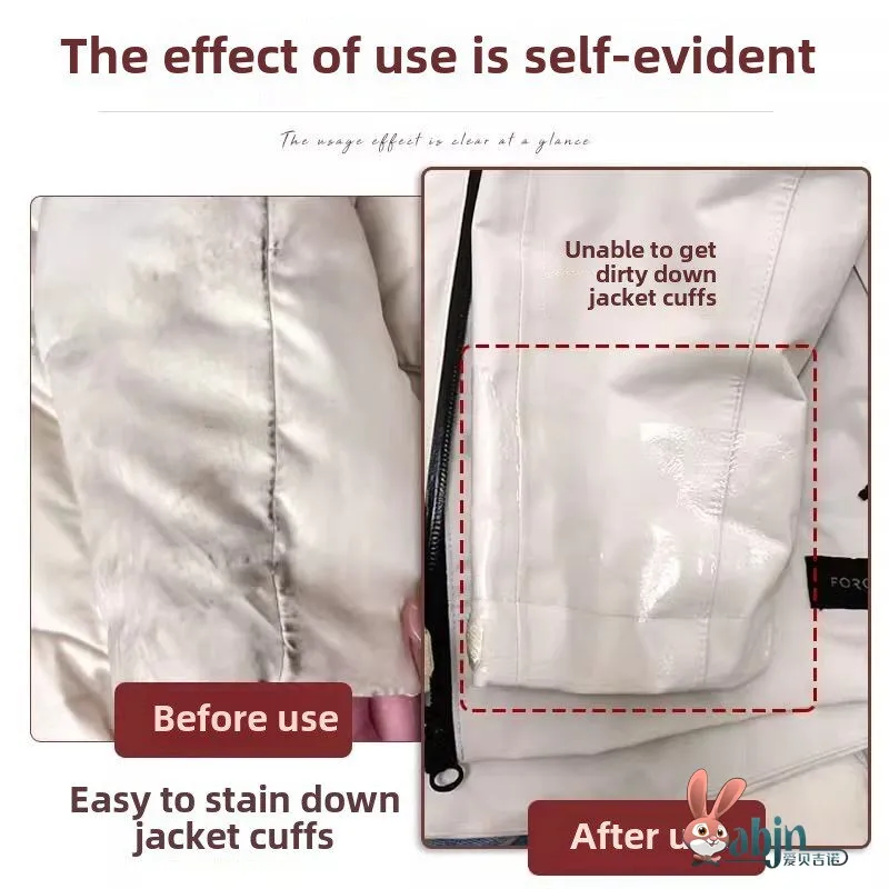 

White irt Collar Protection Cover Du down Inner Patch Anti-Dirt Sve Caps for plus Size Women Spring Season Plaid Pattern