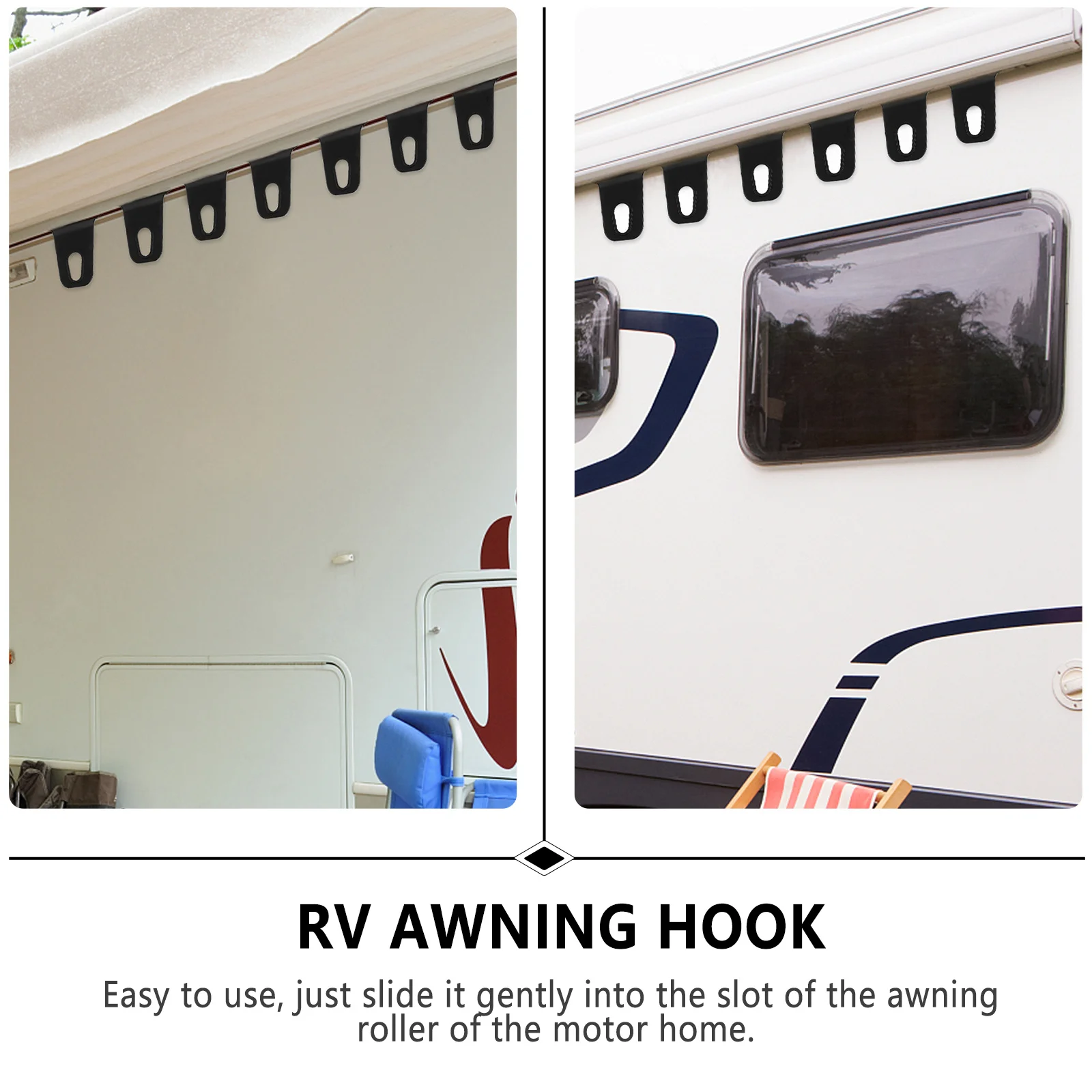 

10Pcs Plastic Awning Hook Ring for Touring Car Camper Van Self Drawing Awning Belt Lightweight Portable Wind Resistant