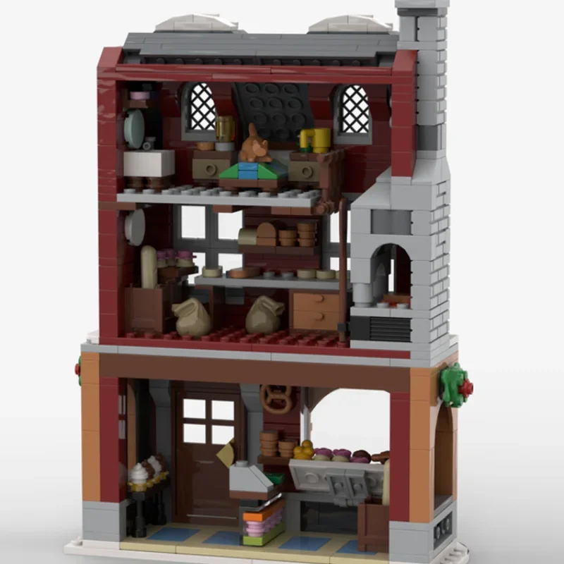 Weihnachten-casa de navidad con temática navideña, casa de vacaciones, bloques de navidad, pueblo de invierno, iglesia, juego de construcción moc