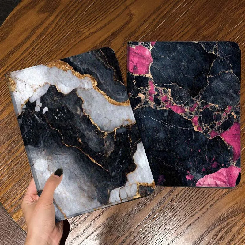 

Чехол для планшета с узором под черное золото и мрамор для Apple iPad Air Pro mini 1 2 3 4 5 6 7 8 9 11 M2 M3 M5 M4 5-го 6-го 7-го 10-го 11-го поколений