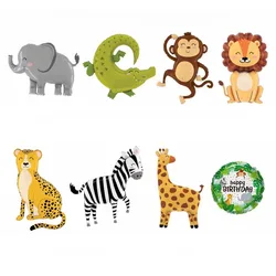 Globos de animales de dibujos animados, juguetes de decoración de fiesta, película de aluminio de dibujos animados, decoración de fiesta de feliz cumpleaños para niños
