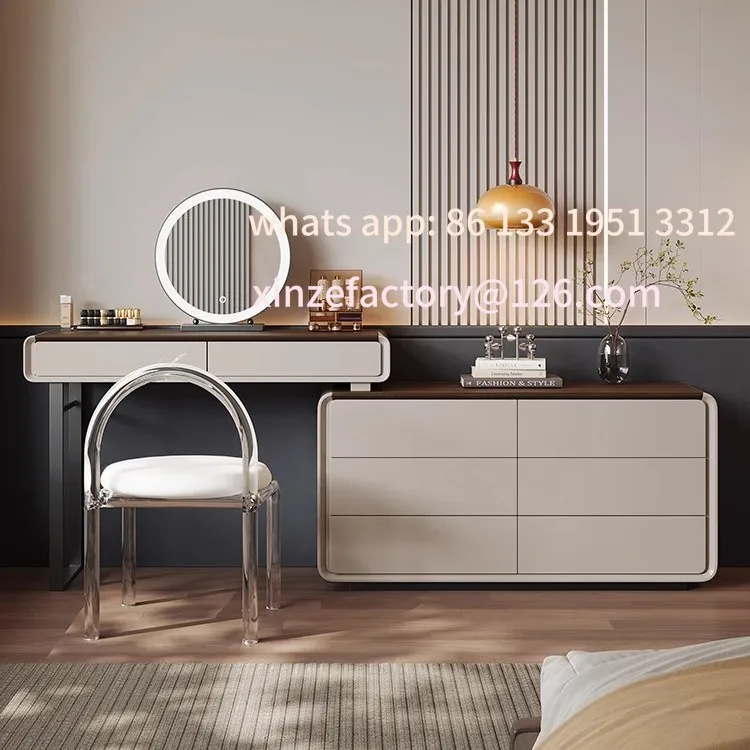 

Customizable Italian minimalist dresser integrated storage cabinet chest bedroom light luxury advanced sense telescopic mod