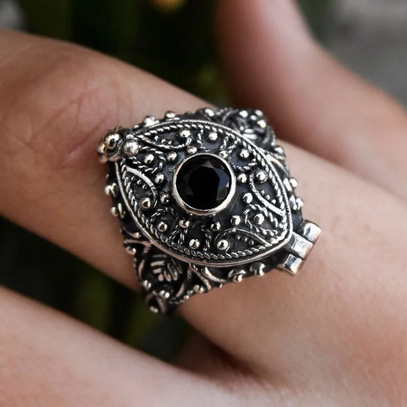 Women Creative Floral Engraved Flip Ring Alloy Ins Trendy Daily Statement Fashion Accessory