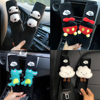 1Pair Cute Cartoon Cloud Car Seatbelt Cover Soft Plush Car Safety Belt Pad for Kids Girls Hip Shoulder Strap Harness Cushion