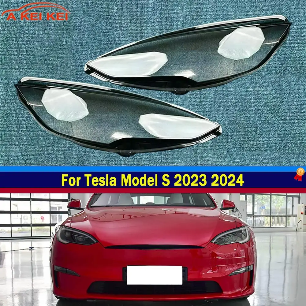 Fit For Tesla Model S 2023 2024 Car Accessories Headlight Lens Cover Transparent Lampshade Headlamp Shell Plexiglass