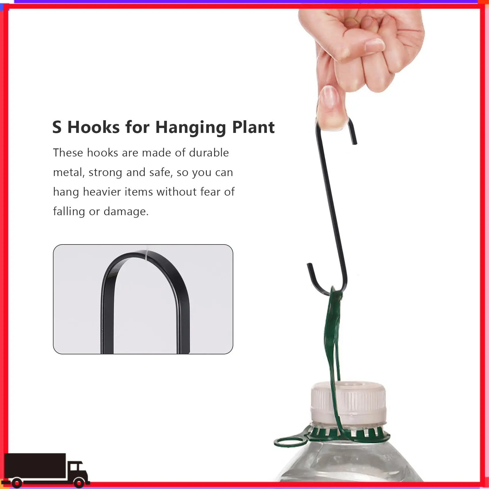 10 عبوات ممتازة من 10 خطافات كبيرة جدًا بطول 10 بوصة للنباتات المعلقة والسلة وفرع الأشجار والخزانة والحديقة والبرجولا والاستخدامات الداخلية والخارجية #5