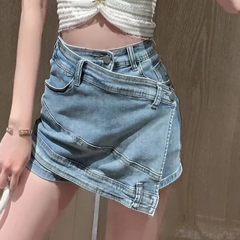 กระโปรงป้องกันแสง กางเกงขาสั้นเอวสูง สภาพใหม่เอี่ยม ชุดเดินทาง สวมใส่ทุกวัน ผ้าโพลีเอสเตอร์ที่ใช้งานได้สี่ฤดูกาล