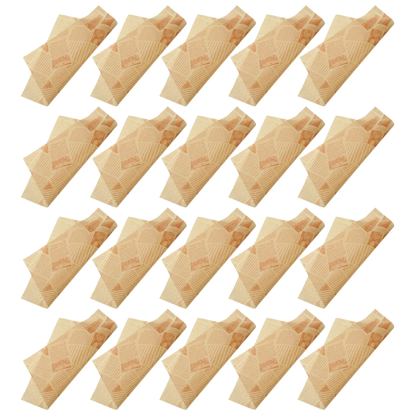 

50 Sheets Greaseproof Paper Cake for Party Fried Food Snack Decor Baking Wrapping Mat Cup