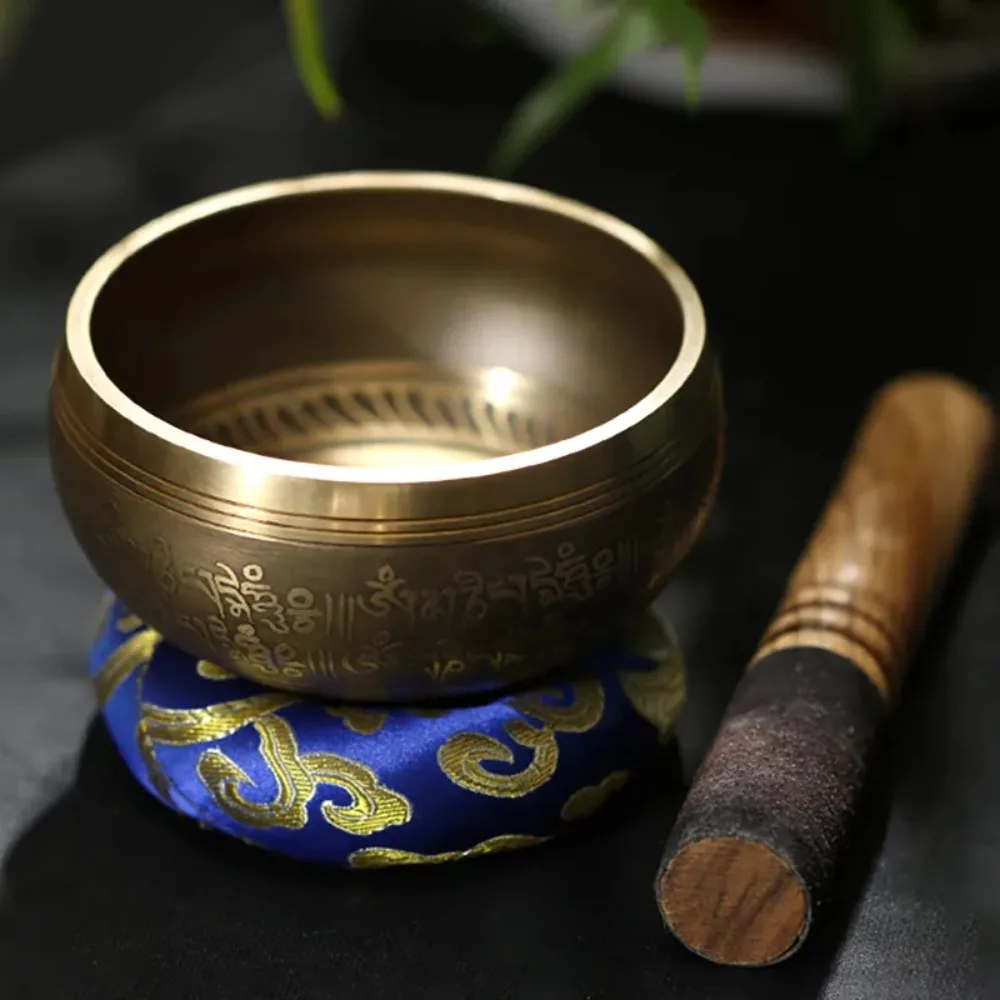 

Nepal Handmade Tibetan Singing Bowl Buddhist Sound Bowls Yoga Meditation Mindfulness Brass Bowl Musical Instrument Ornaments