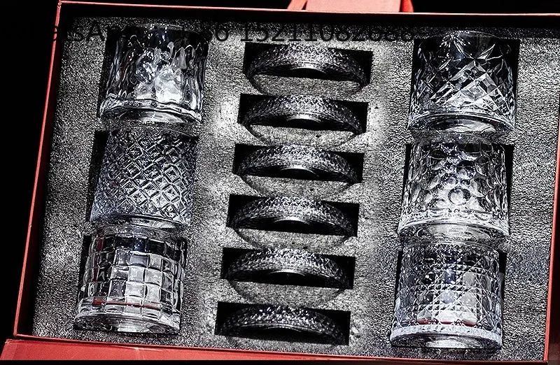 SCY premium sense whiskey glass set gift box rotatable wine set housewarming gift