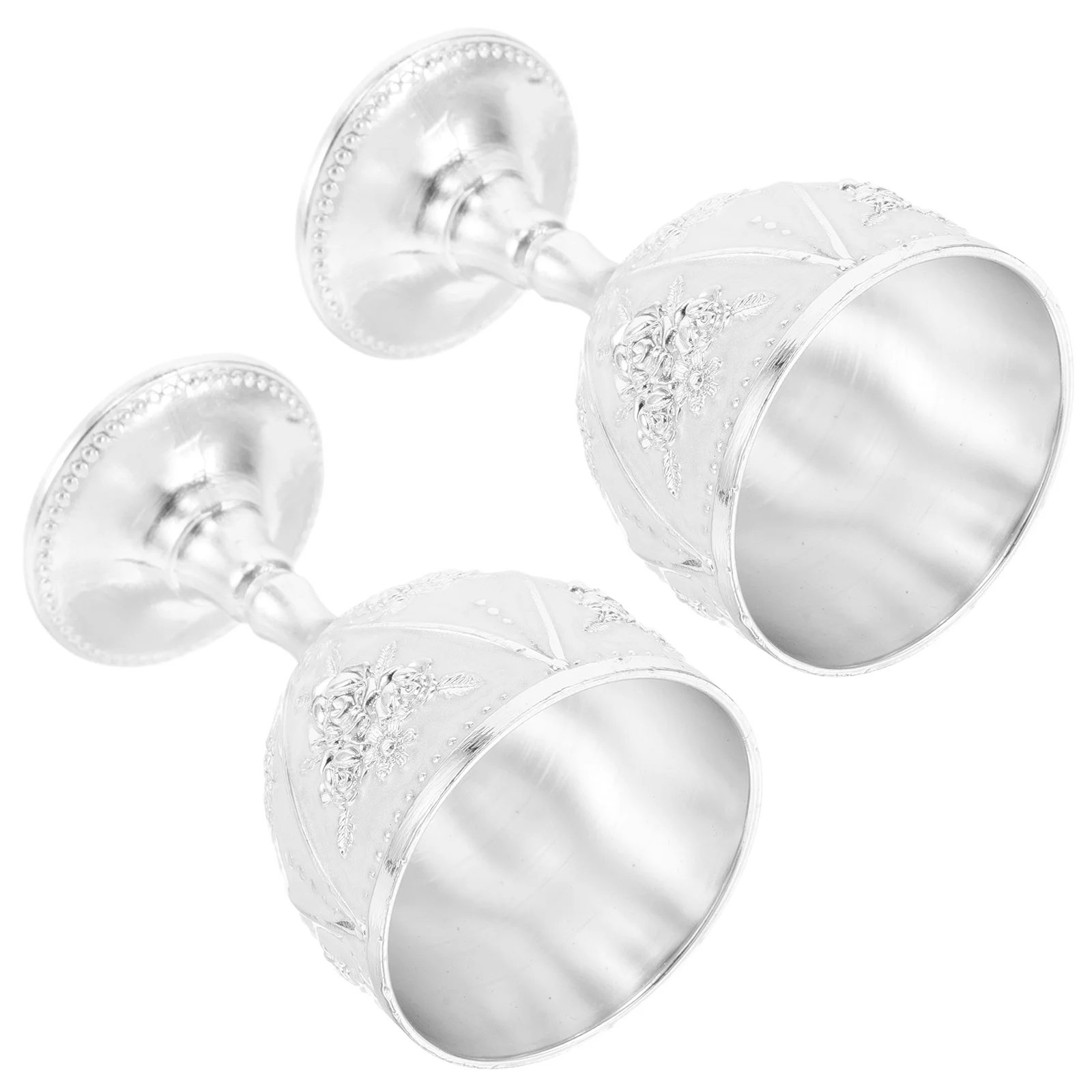 2Pcs Delicate Wine Goblets European Style Unique Design Sturdy Red Wine Holders Desktop Decoration Party Use