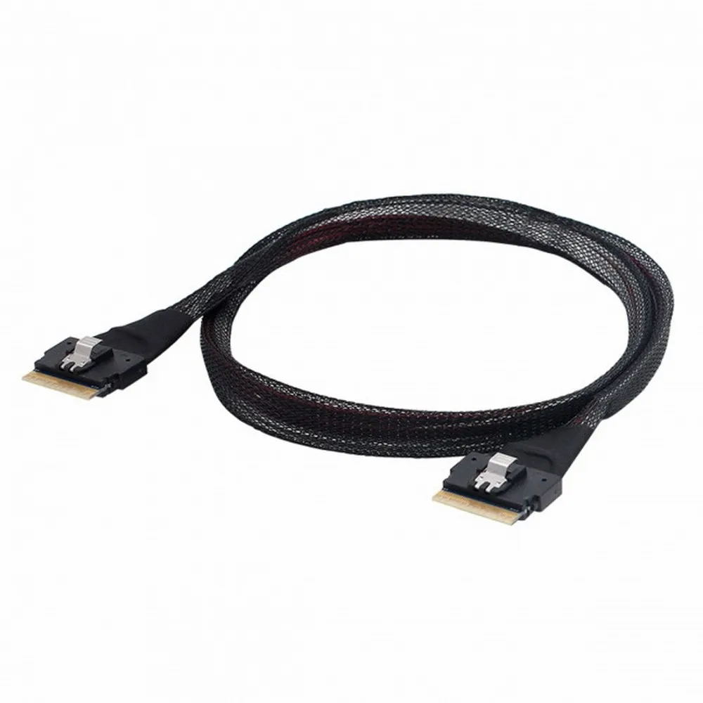 PCIE4.0x8 SFF8654 to SFF8654 Male to Male Data Cable Slimsas 8X SFF8654 X8 GEN4 sas4.0Silver Plated Cable for GPU Graphics Card