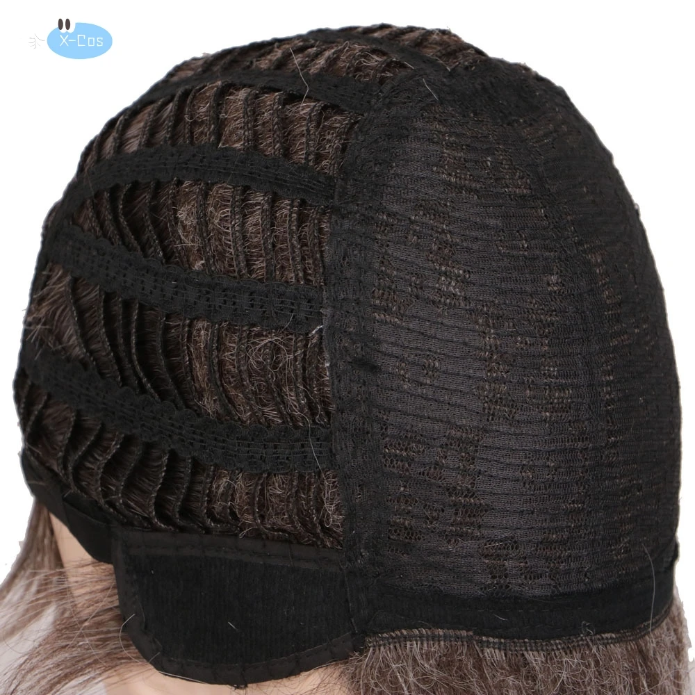 Anime Genshin Impact Zhongli Cosplay Long Christmas Brown Orange Wig Cosplay Wig Heat Resistant Synthetic Wigs