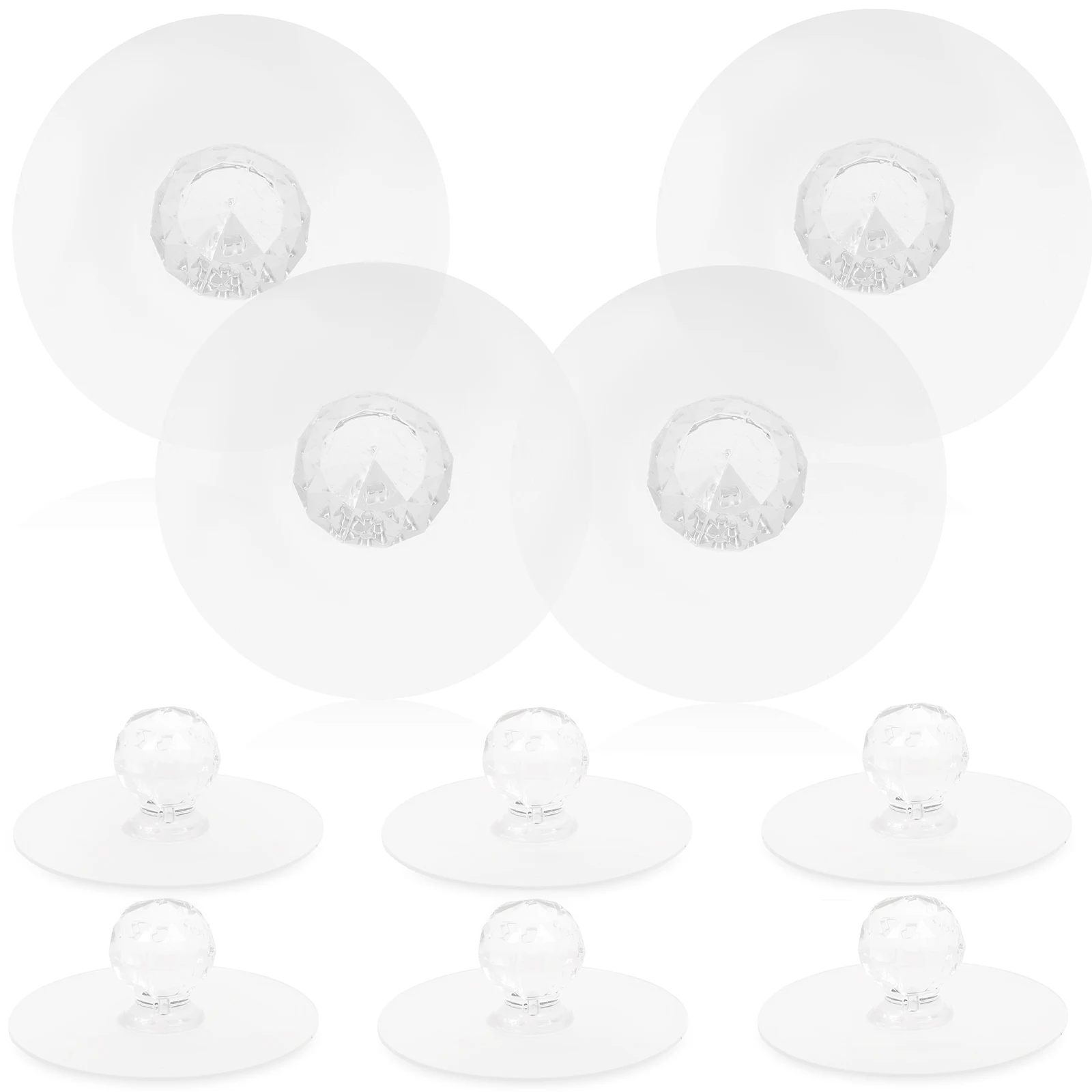 

10pcs Self Adhesive Cabinet Knobs Crystal Drawer Pulls Acrylic Closet Door Handles No Drill Transparent Hardware Dresser