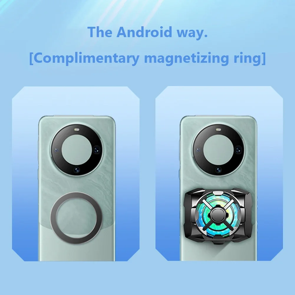 مشعاع الهاتف المحمول القابل لإعادة الشحن مع مبدد حرارة الهاتف الضوء الأزرق ومبرد الألعاب المغناطيسي اللاسلكي للهواتف الذكية التي تعمل بنظام Android وiPhone