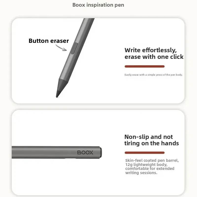 BOOX Pen Exclusive for BOOX Leaf5 Leaf5C P6 P6Pro BOOX Color E-Reader Realistic Paper Writing Feel Type A Active Pen