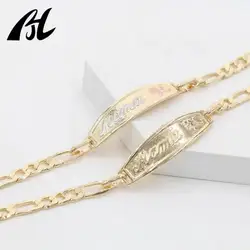 New Design Love Letters And Mama Bracelets Oro Laminado 18K Gold Plated Brass Bracelet Gift For Mama