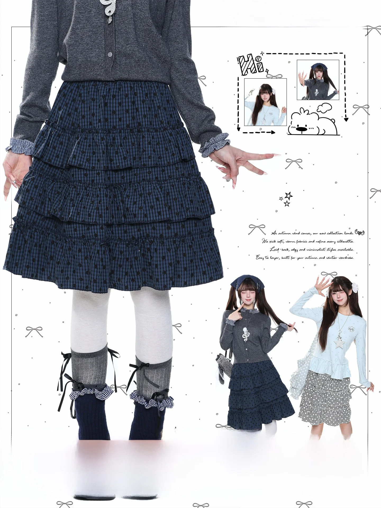 Sweet School Style High Waist A-Line Polka Dot Skirt Women's Casual Slimming Puffy Half-length Skirt for Young Girls