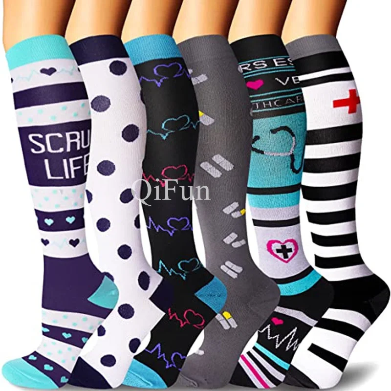 Nurse Compression Socks For Men Running Sports Socks Athletic Flight Travel Outdoor Running Cycling Long Pressure Stockings