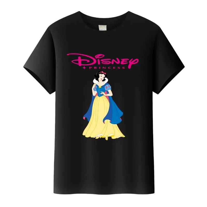 

Kawaii Disney Snow White Princess Friends Print Tees Short Sleeves T-Shirt Loose Tshirt O-Neck Tops Woman Clothing Girls Blouses
