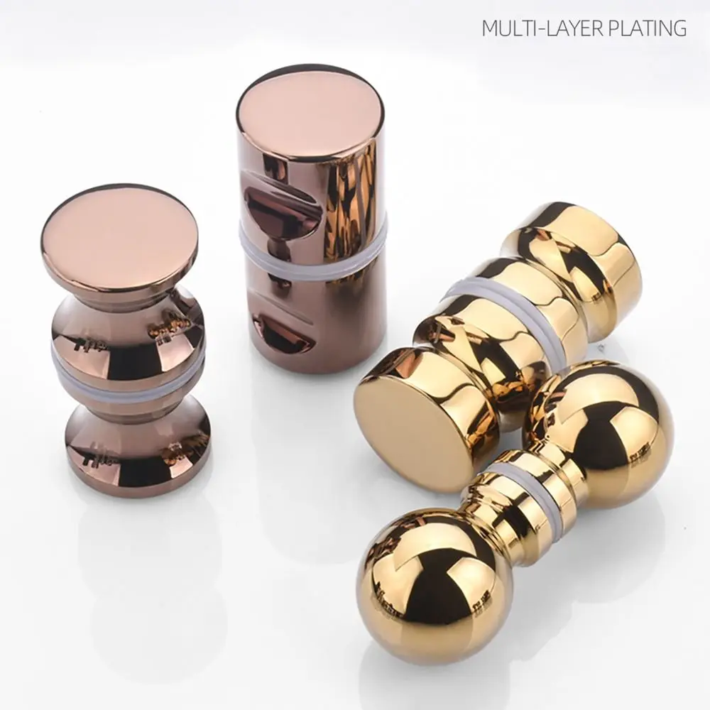 مقبض باب من الفولاذ المقاوم للصدأ 304 من الخلف إلى الخلف مجتذب فضي/أسود مزدوج الجانب باب منزلق يسحب مقبض البوابة مستدير صلب #2