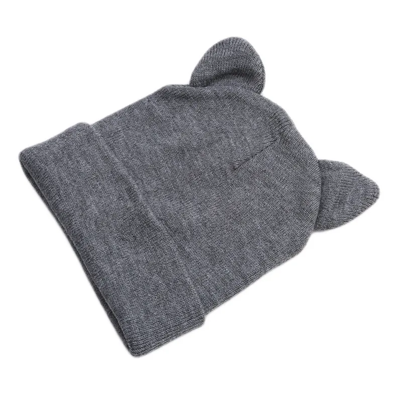 Lovely Warm Winter Casual Skullies Beanies Hat Hot Fashion Design Wool Cap Hat Gray White Cute Cat Ears Knitted Hat 2023 image 6