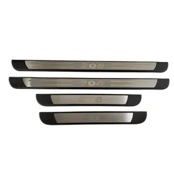 4PCS Suitable For 2012-2022 Peugeot 208 Plastic And Stainless Steel Car Outside Door Sill Pedal Scuff Plate Decoration Cover