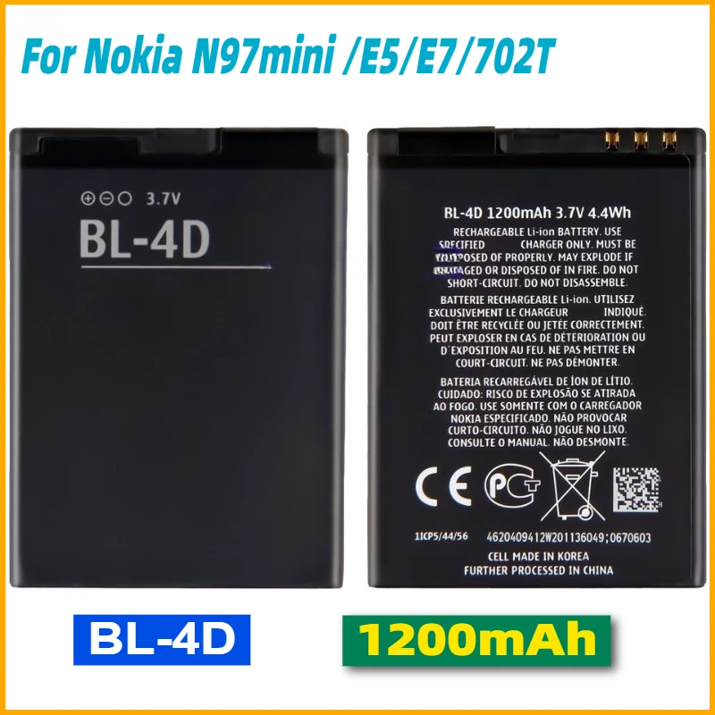 

BL-4D Battery for Nokia N97mini N8 N8-00 E5 E5-00 E7 E7-00 T7 T7-00 702T N5 808 Battery BL4D BL 4D Batteries