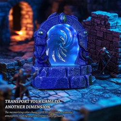 DND Glowing Portal Resin Miniature with Color-Changing LED Lights - Magic Portal Terrain, RPG Scenery for Dungeons and Dragons