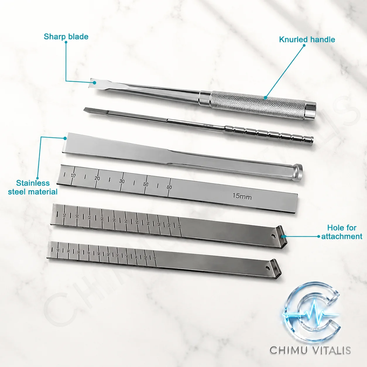 【CHIMU VITALIS】Stainless Steel Osteotome Set, Precision Technical Instruments