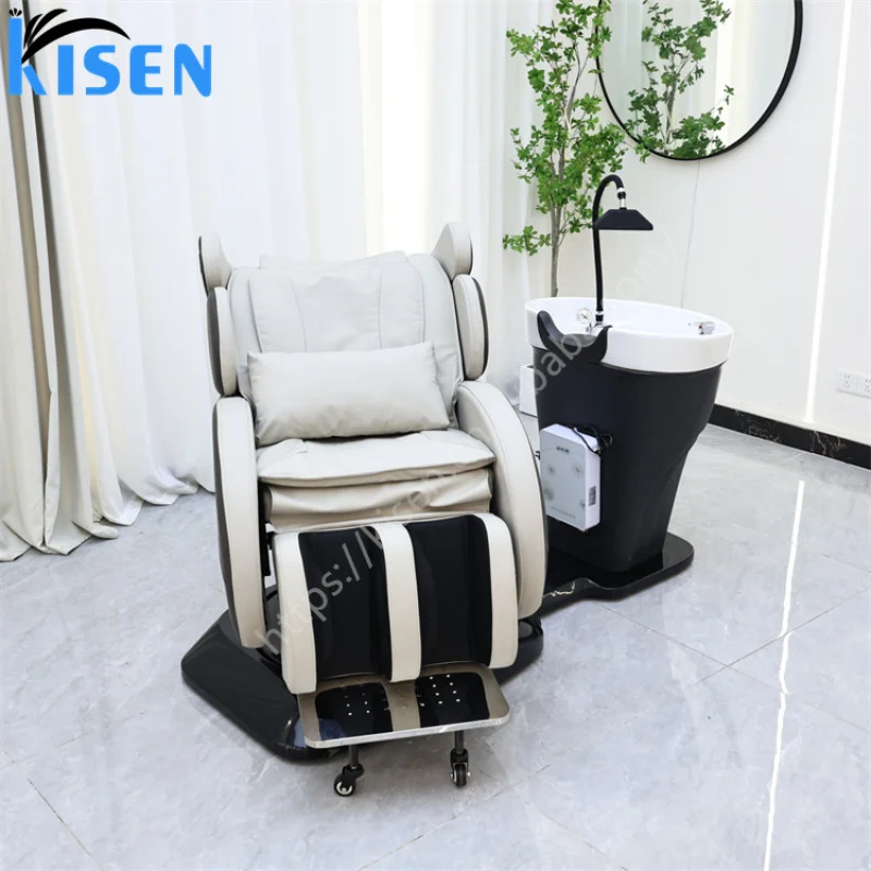 custom.Luxury Rotation Hair Washing Chair Modern Spa Salon Hair Washing Spa Therapy Thai Shampoo Massage Bed Barbersho - view 4