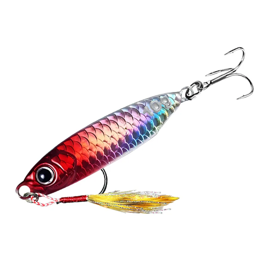 Señuelo de pesca Iron Plate Road Asia, para lances de largo alcance, para boca de perca, flotación en todas las capas de agua, señuelo de simulación Iron Plate, 2 unidades