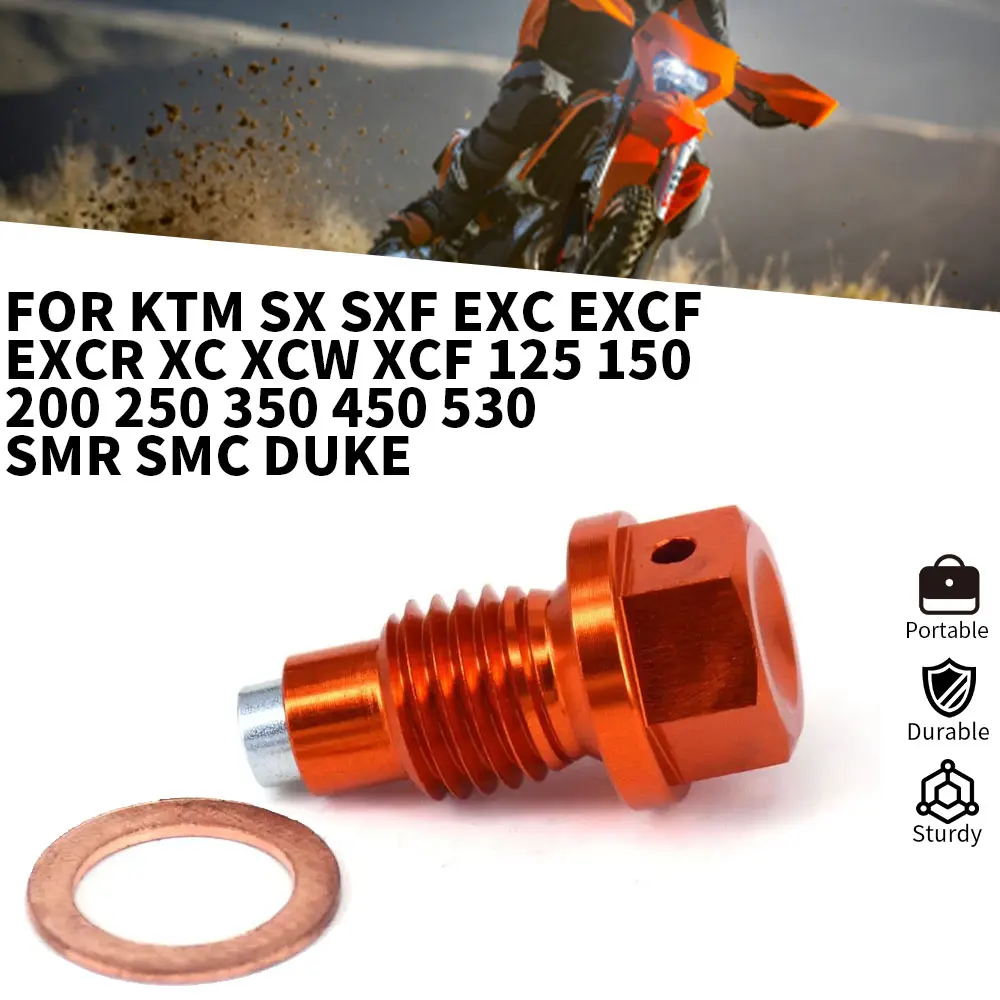 Perno magnético de tapón de drenaje de aceite CNC para motocicletas, para KTM SX SXF EXC EXCF EXCR XC XCW XCF 125 150 200 250 350 450 530 SMR SMC Duke