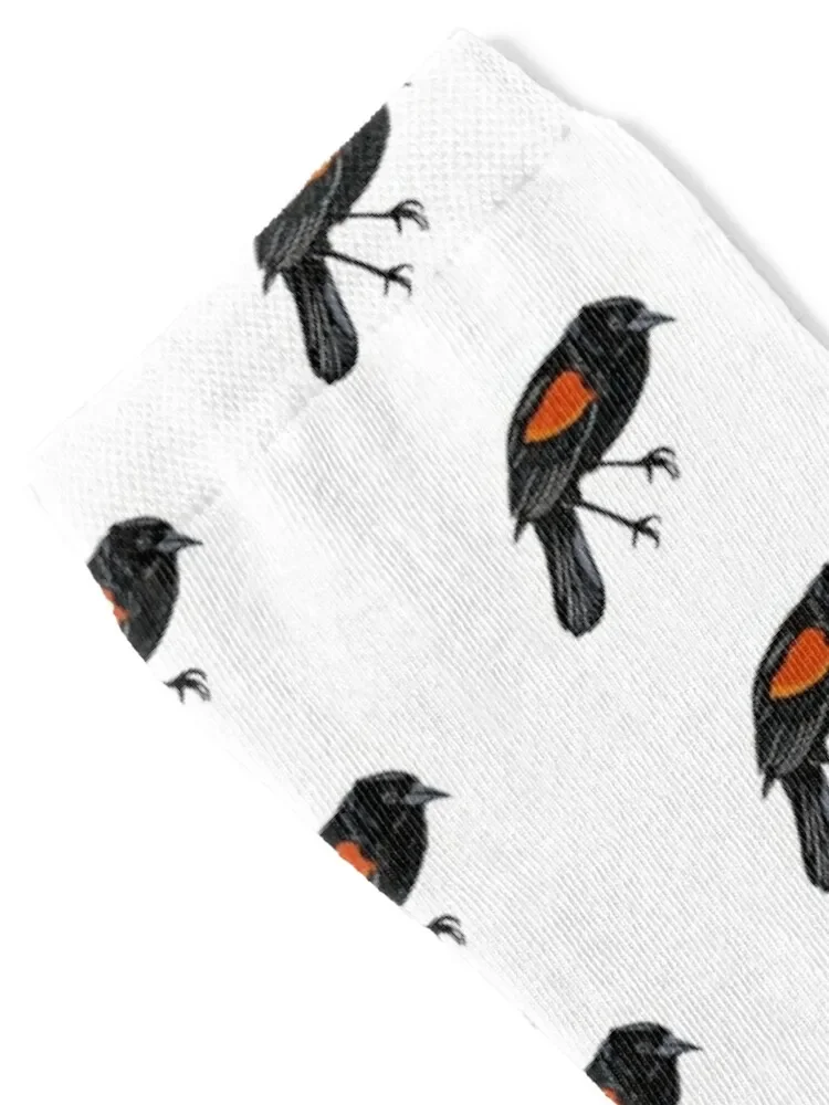 Red wing black bird Socks winter anti slip football cotton Man Socks Women's