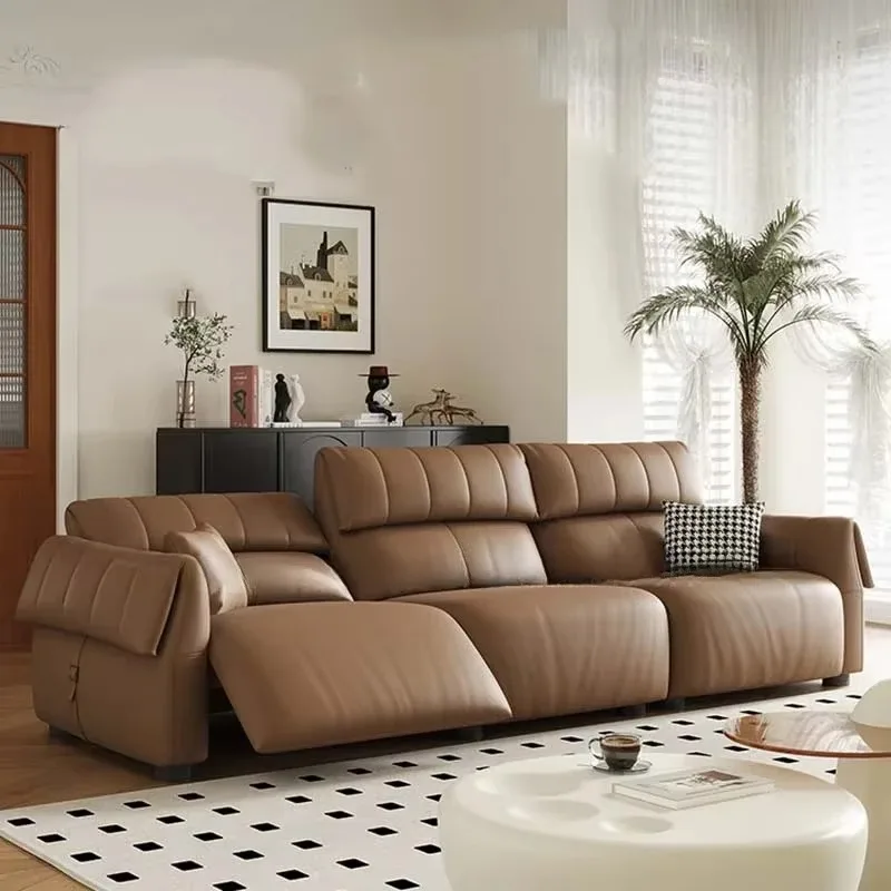 

Armrest Strong Electric Sofa Design Modern Luxury Brown Lazy Couch Apartments Italian Designer Divano Soggiorno Furniture Home