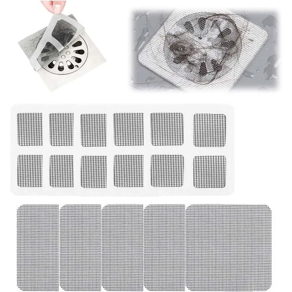 New Disposable Shower Drain Hair Catcher - Square Bathroom Floor Drain Protector (10pcs)