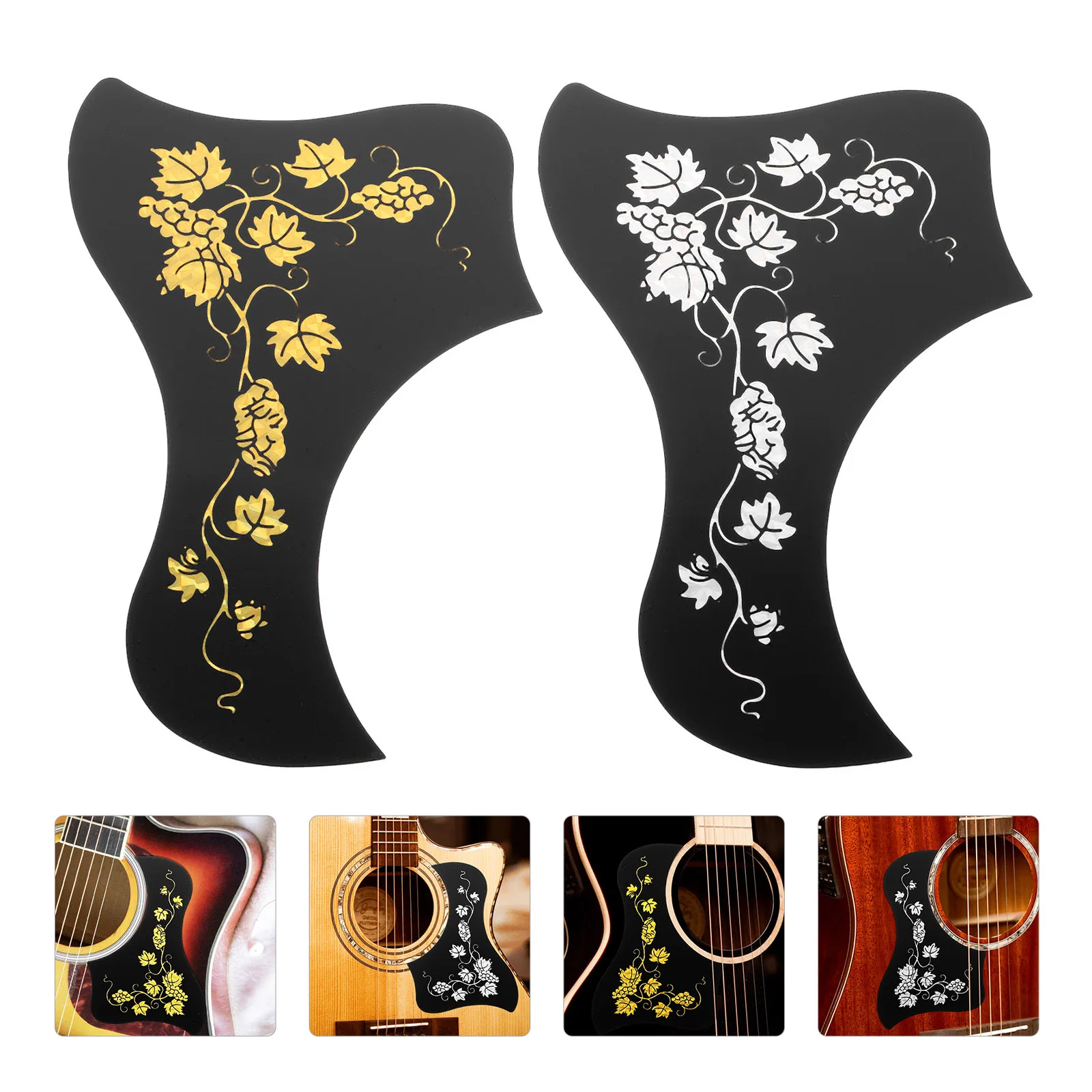 

2 Pcs PVC Guitar Scratch Plate Acoustic Lightweight Replacement Decorative Protective Plate Self Adhesive Portable