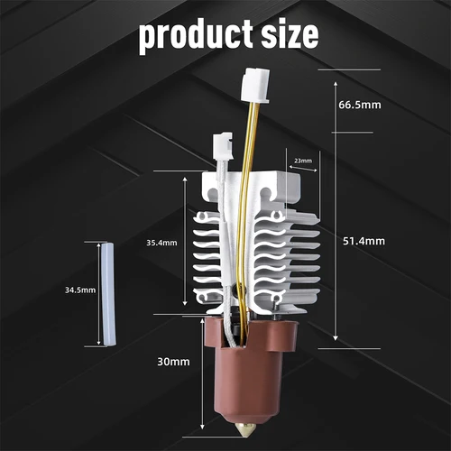 Imagen 2 del producto Kit Hotend mejorado para Creality Ender 3 V3 KE, cabezal calefactor de cerámica, boquilla de disipador de calor, calcetín de silicona para accesorios Ender3 V3 KE