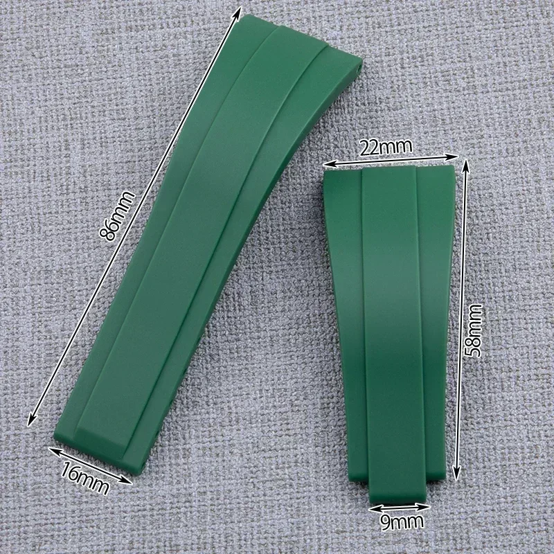 20mm seamless connection curved end link with soft rubber strap set watchband sub Rolex GMT stainless fold buckle